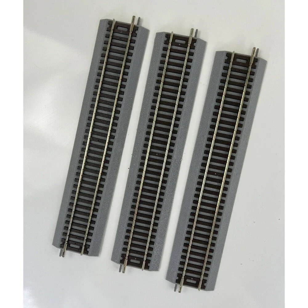 Vintage Made In USA 9” Atlas #450 Straight Railroad Track 3 Pcs Open Box Parts